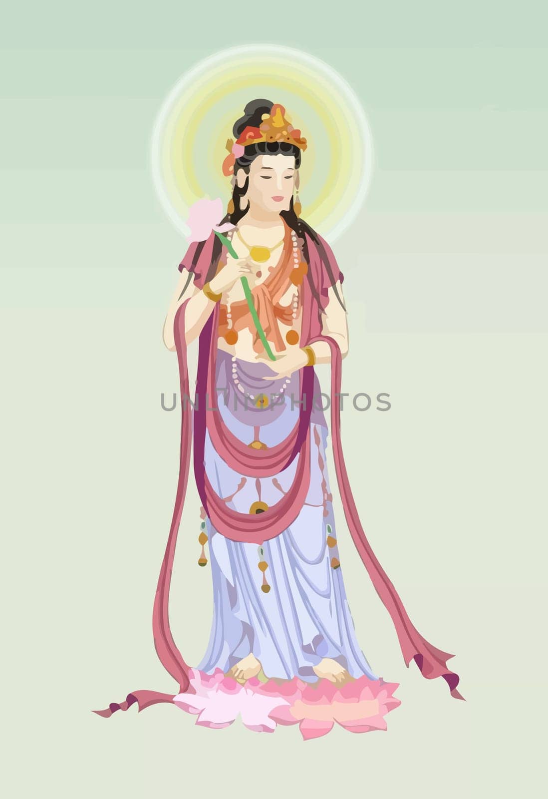 Avalokitesvara Bodhisattva chinese culture holy illustration