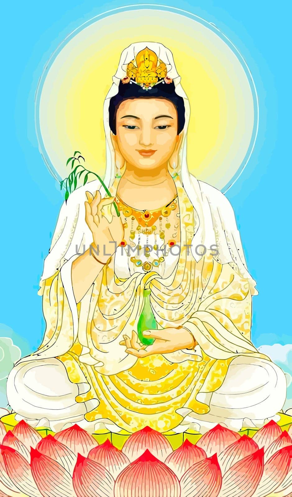 Avalokitesvara Bodhisattva chinese culture holy illustration
