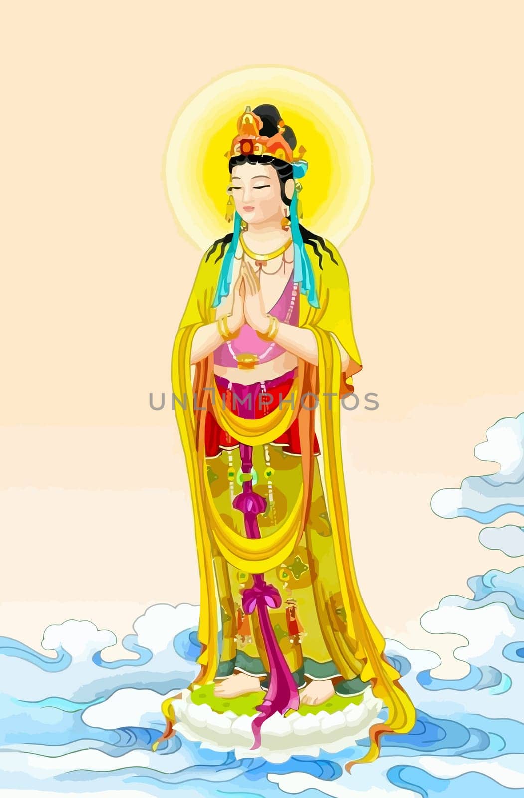 Avalokitesvara Bodhisattva chinese culture holy illustration