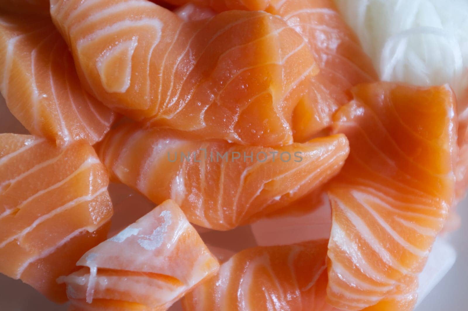 Japanese menu is salmon sashimi.