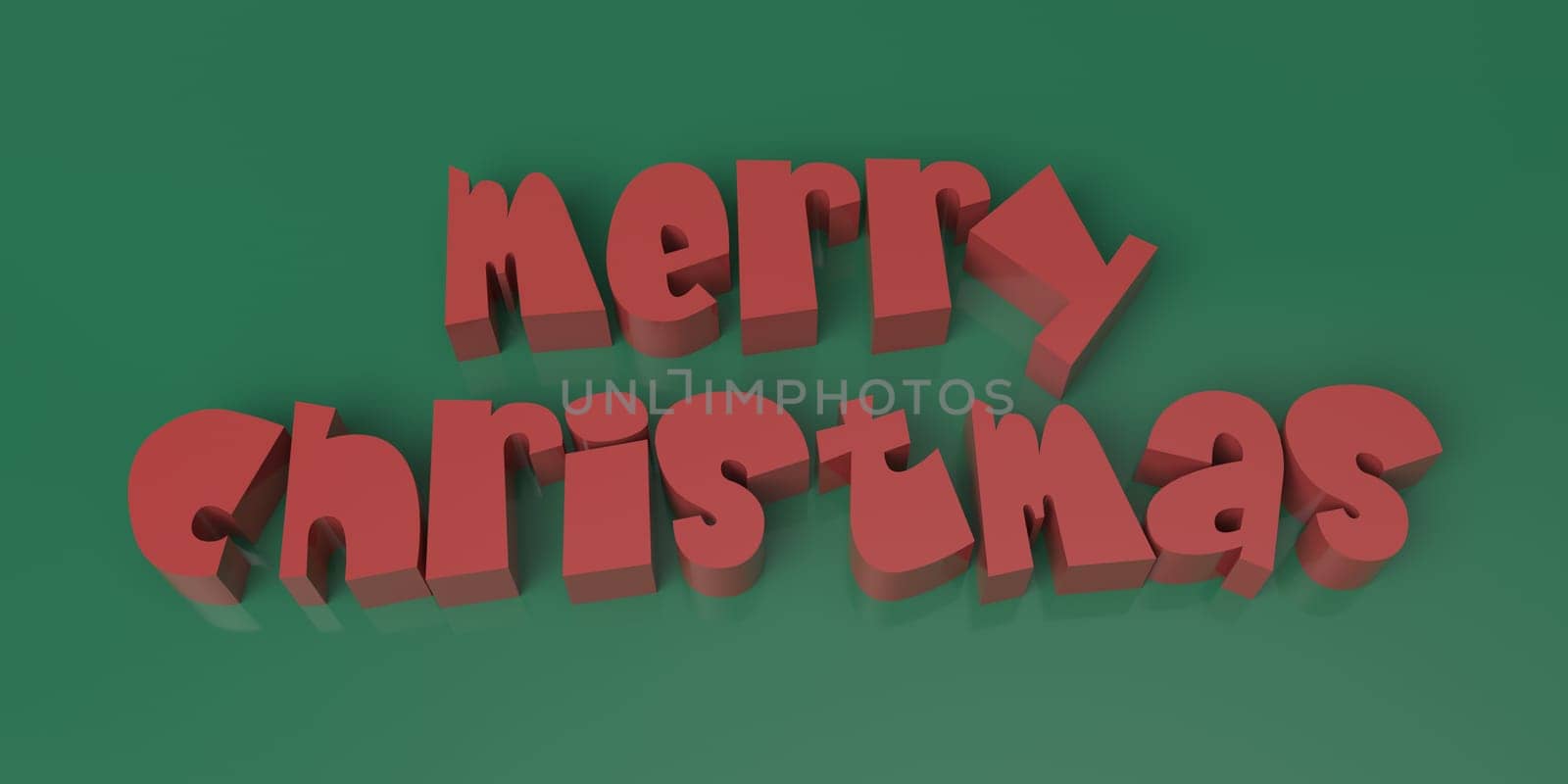 Render of the words Merry Christmas on a plain background with snowflakes