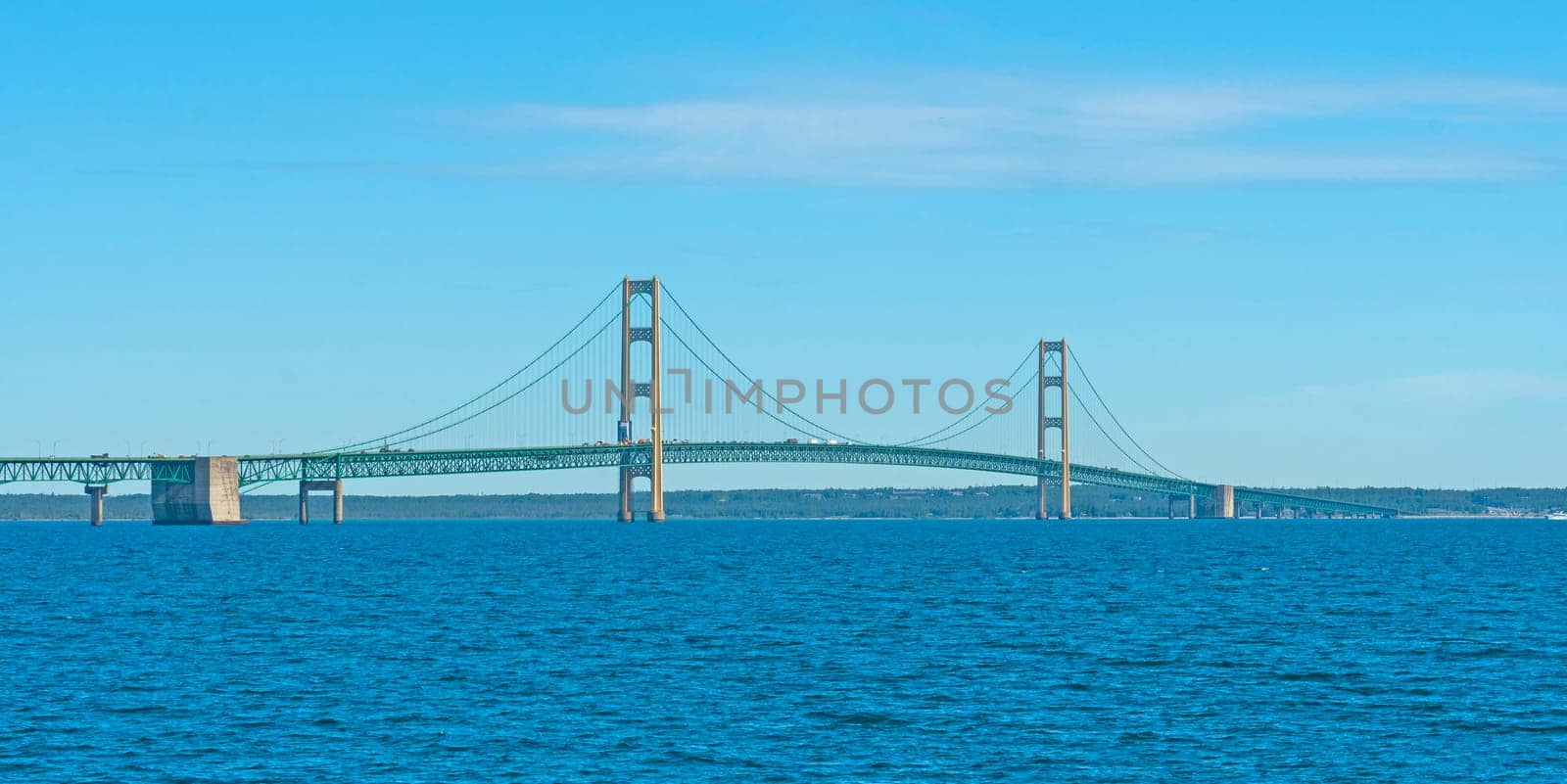 The Mackinac Bridge on a Clear Summer Day in Northern Michigan