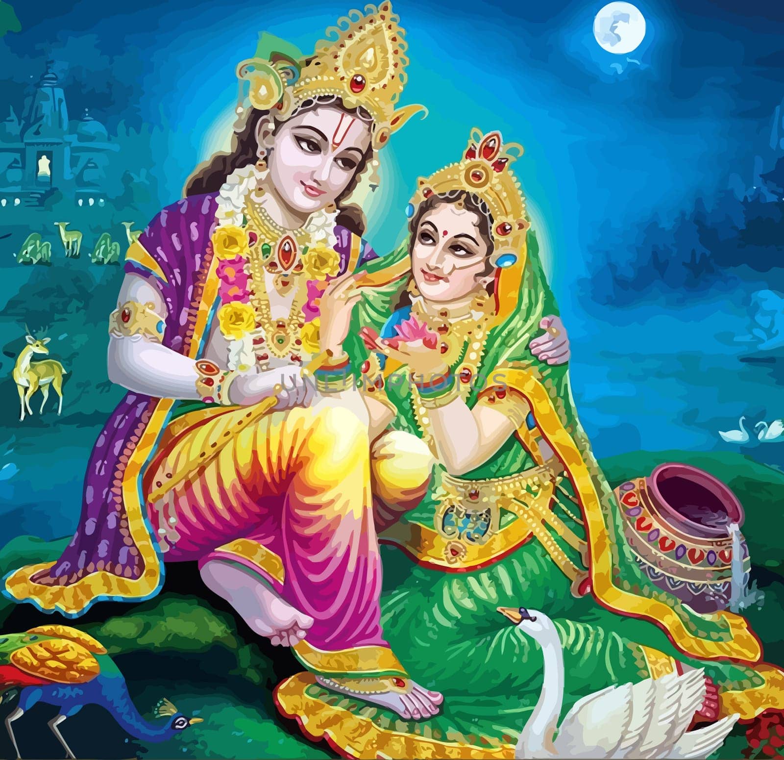 radha krishna hinduism culture mythology illustration