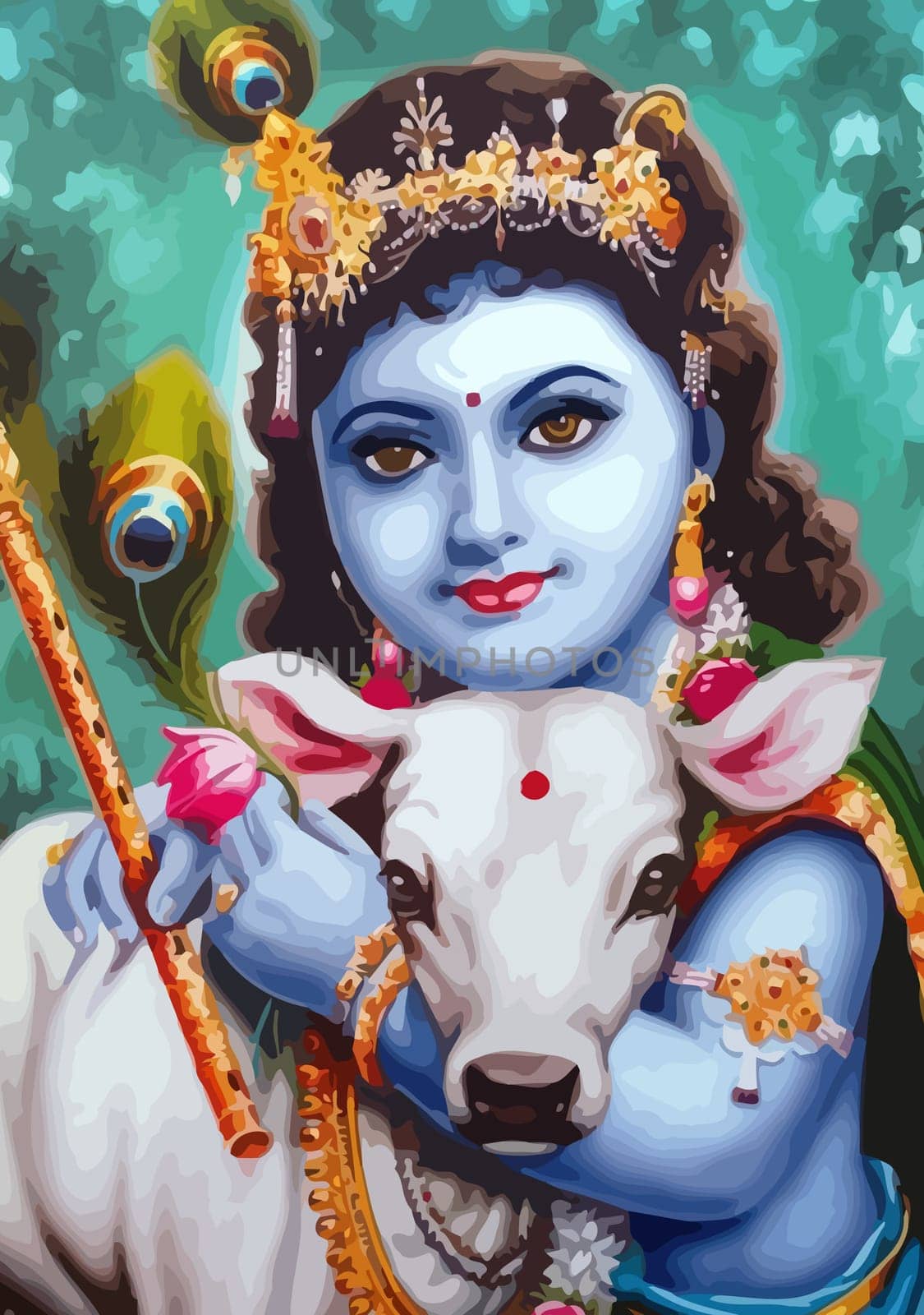 shri krishna govinda hinduism culture mythology illustration