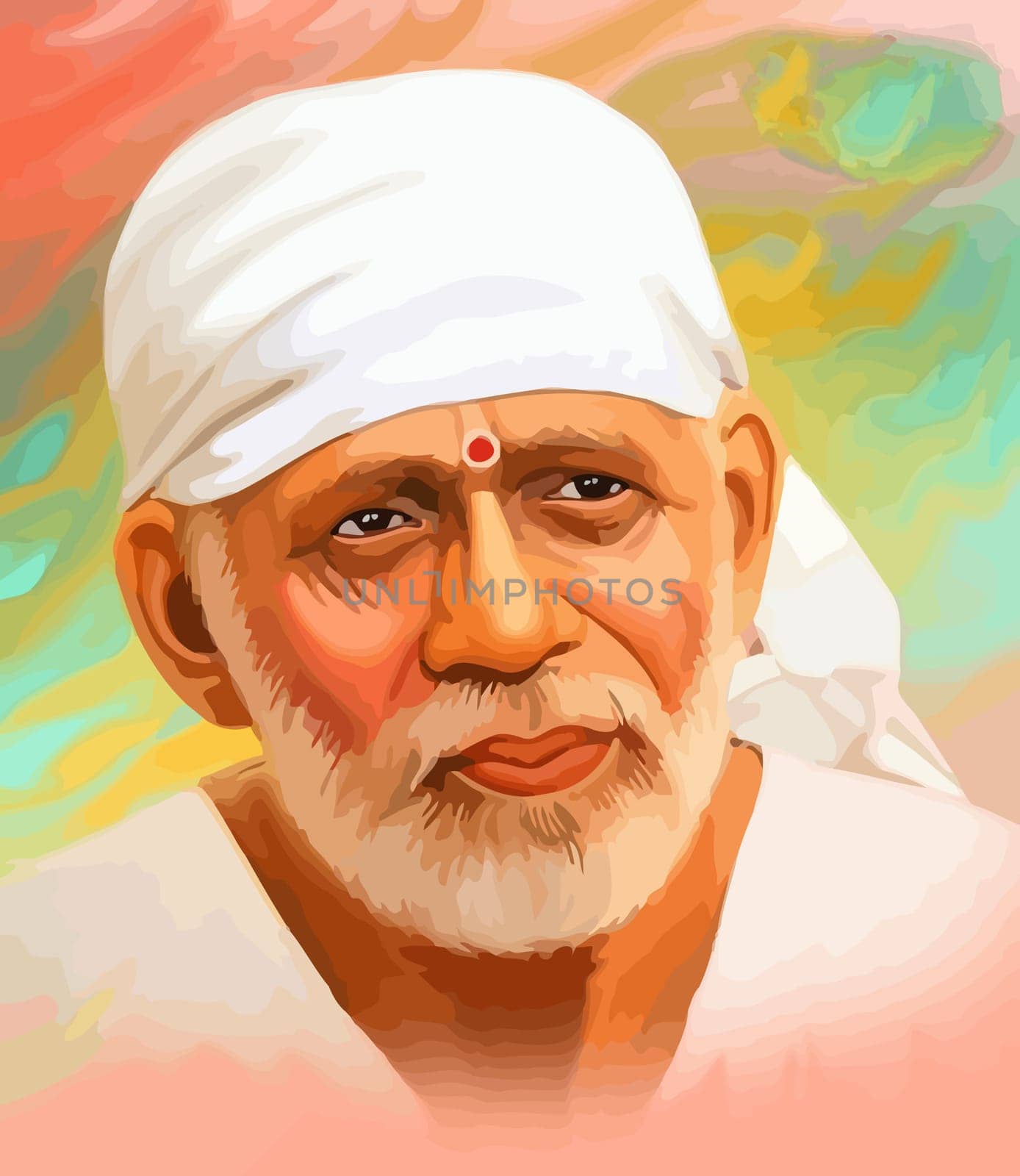 sai baba indian god illustration culture