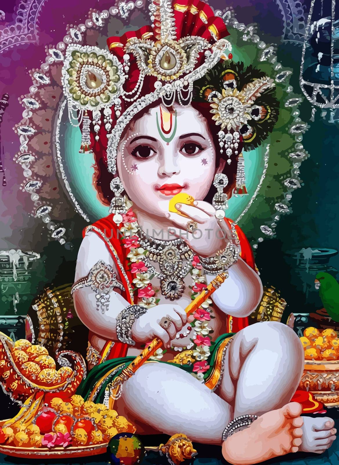 shri gopal krishna hinduism culture mythology illustration