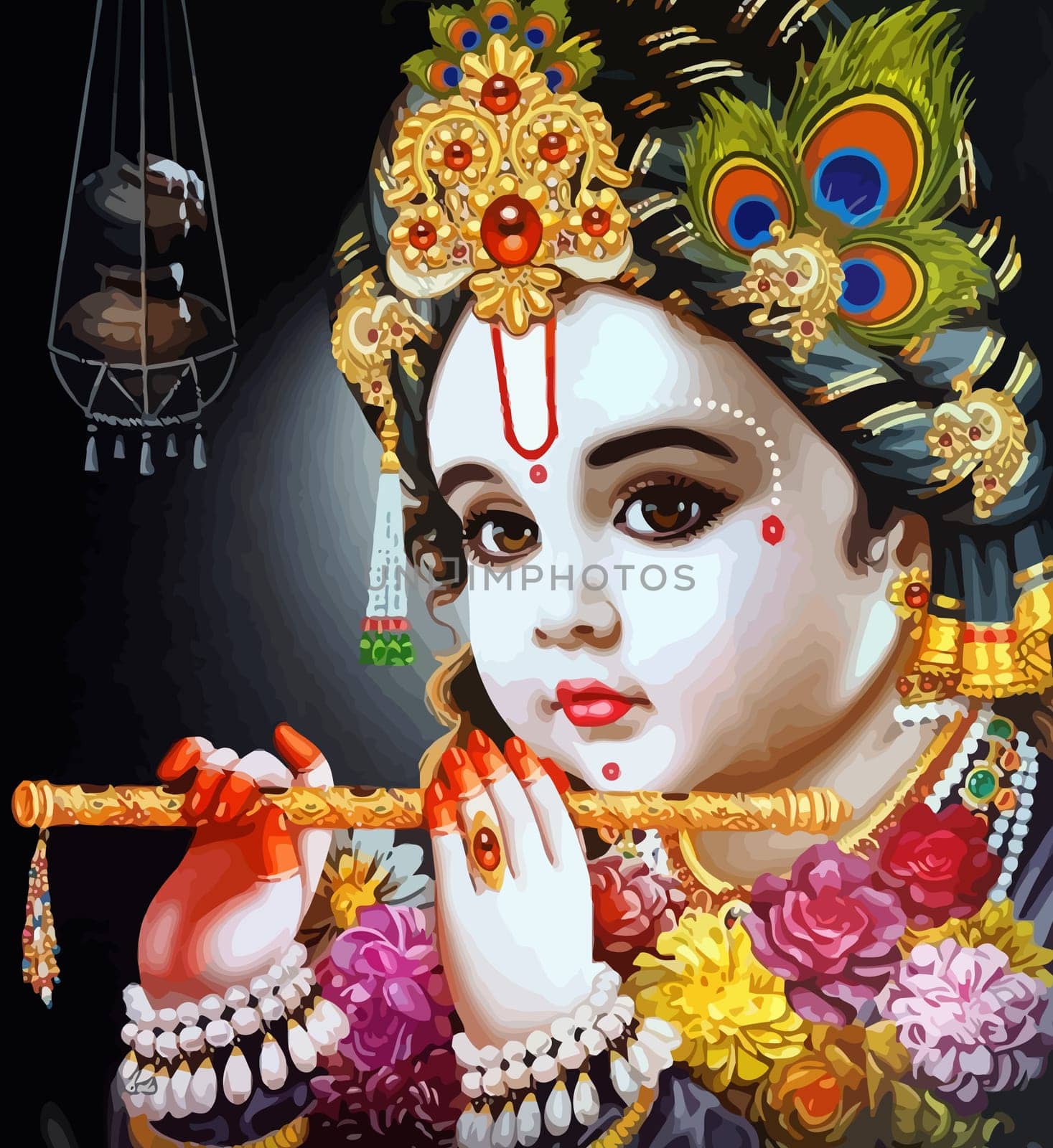 shri gopal krishna hinduism culture mythology illustration