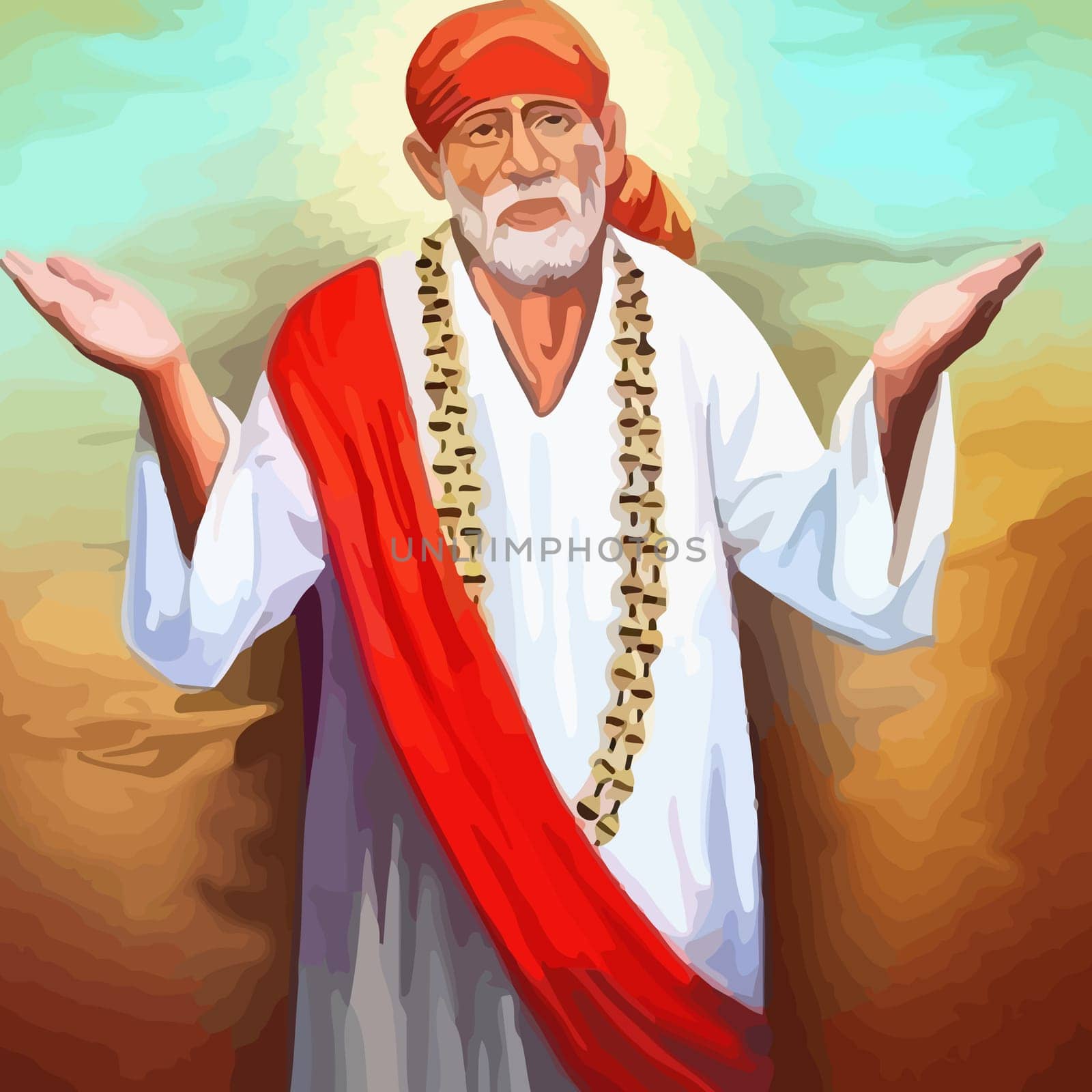sai baba indian god illustration culture