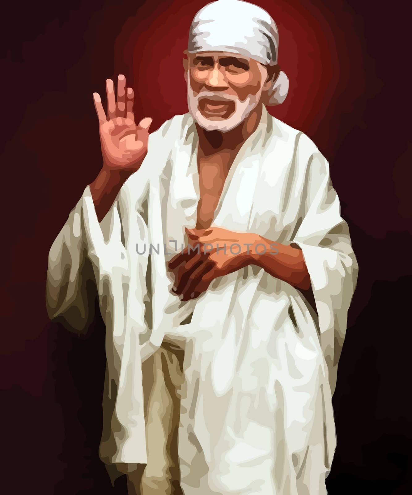 sai baba indian god illustration culture