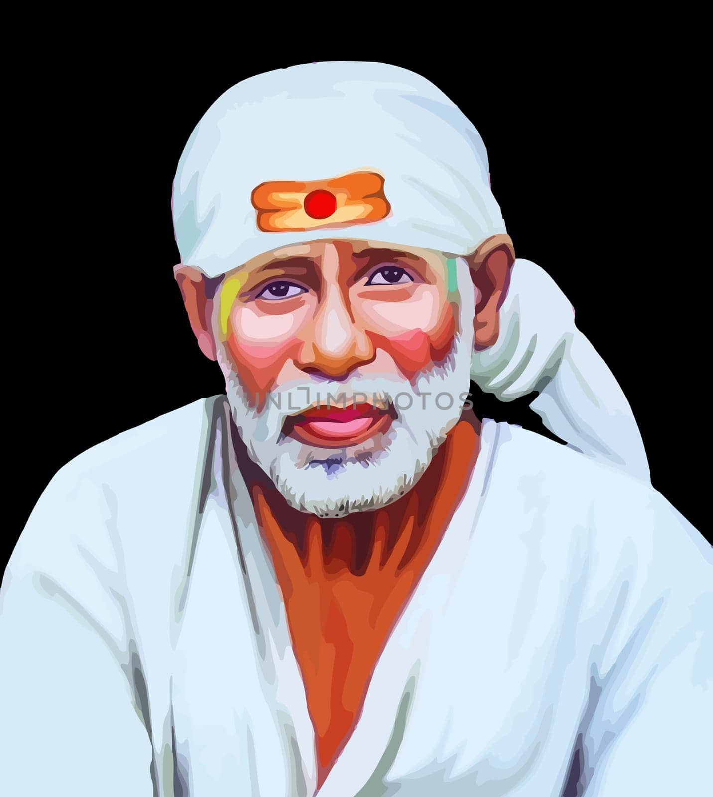 sai baba indian god illustration culture