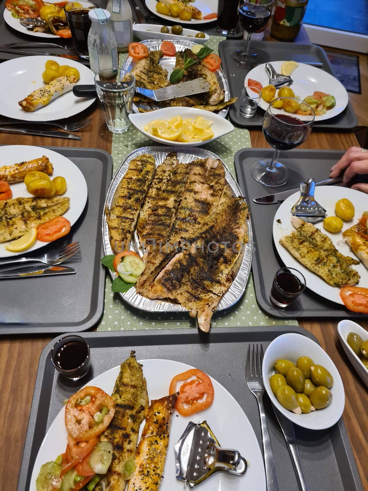 Fish dish - grilled salmon with vegetables