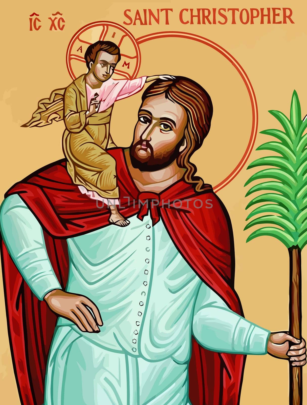 saint christopher holy faith religion illustration
