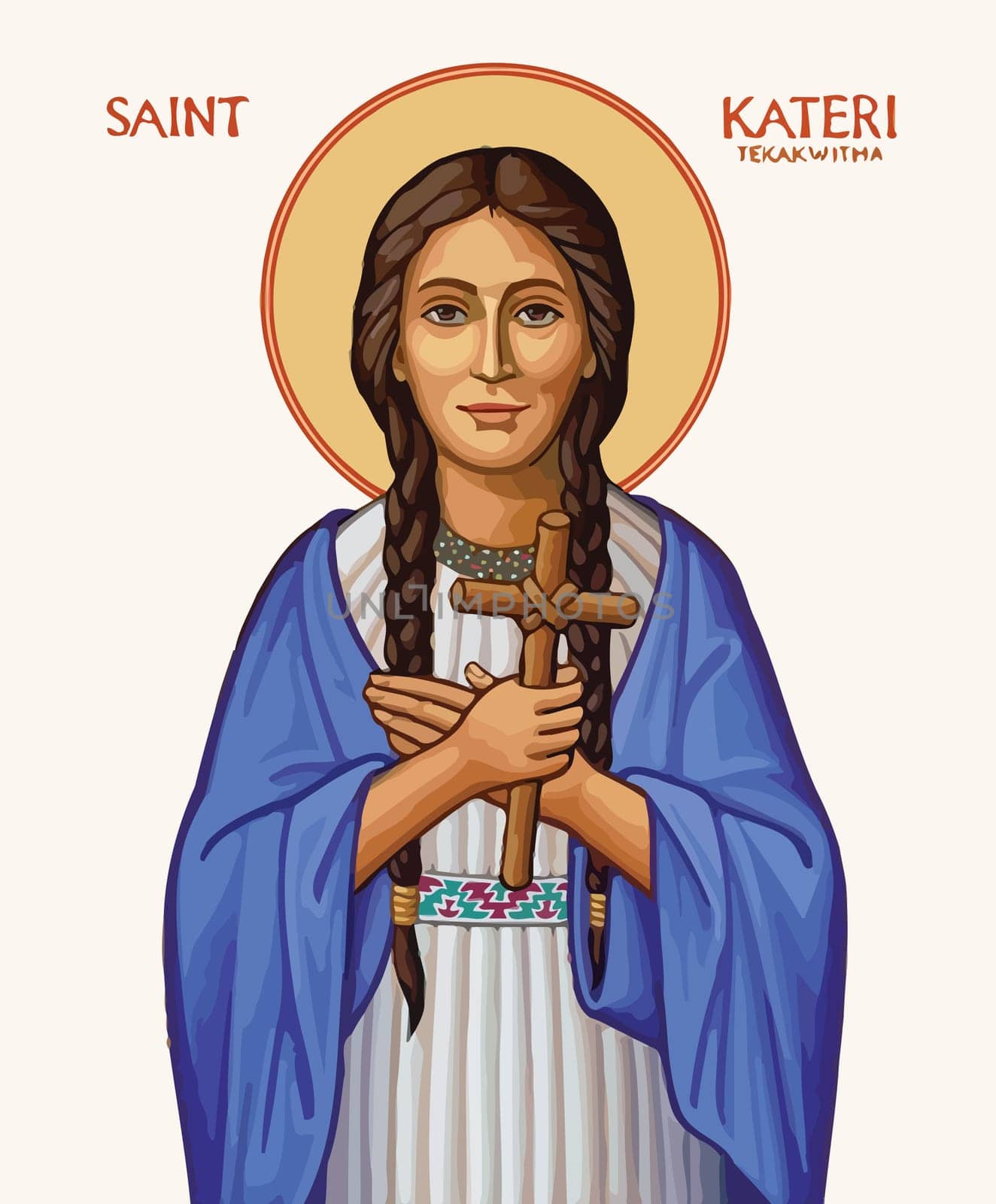 saint kateri tekakwitha  faith religion illustration