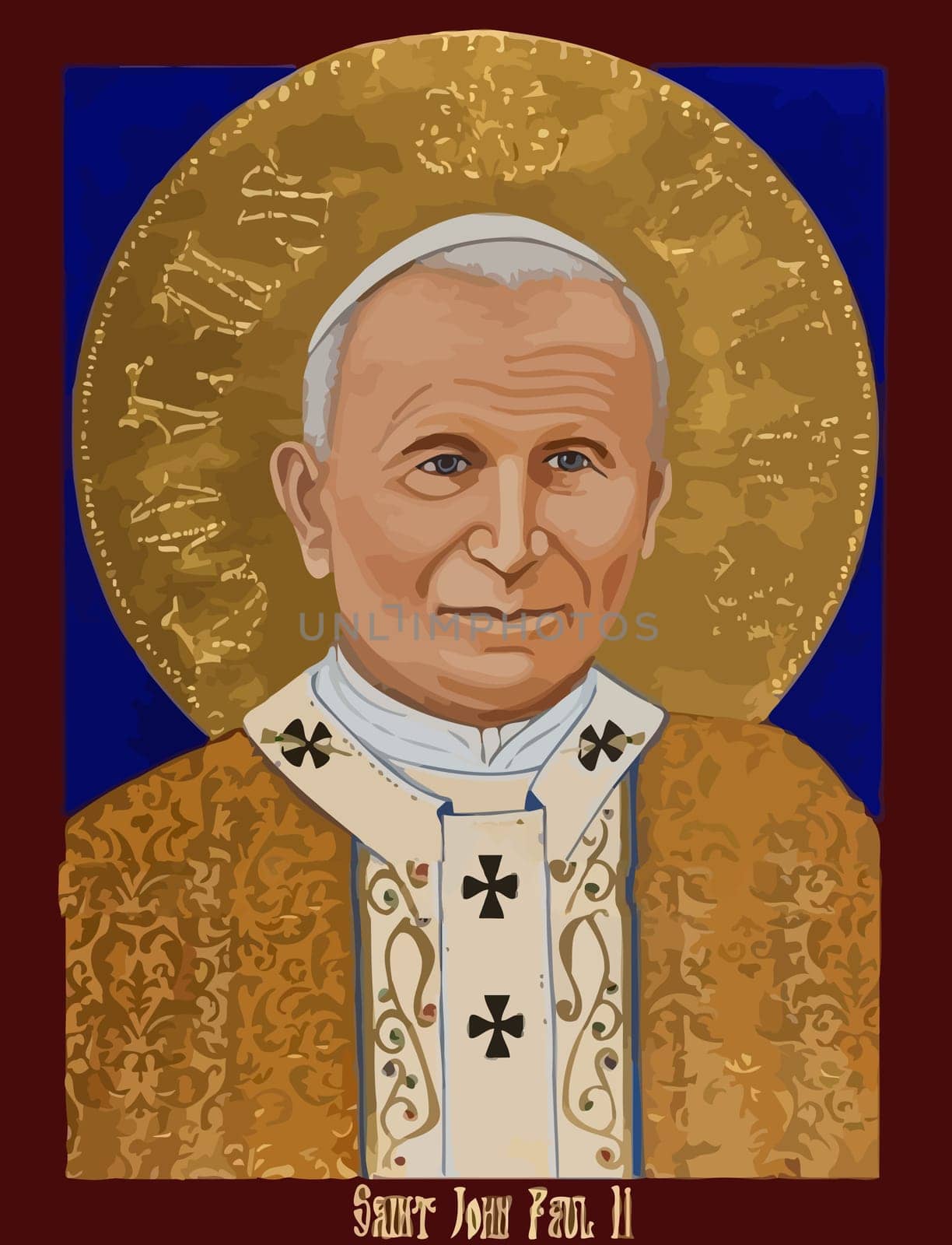 saint jonh pau pope faith religion illustration
