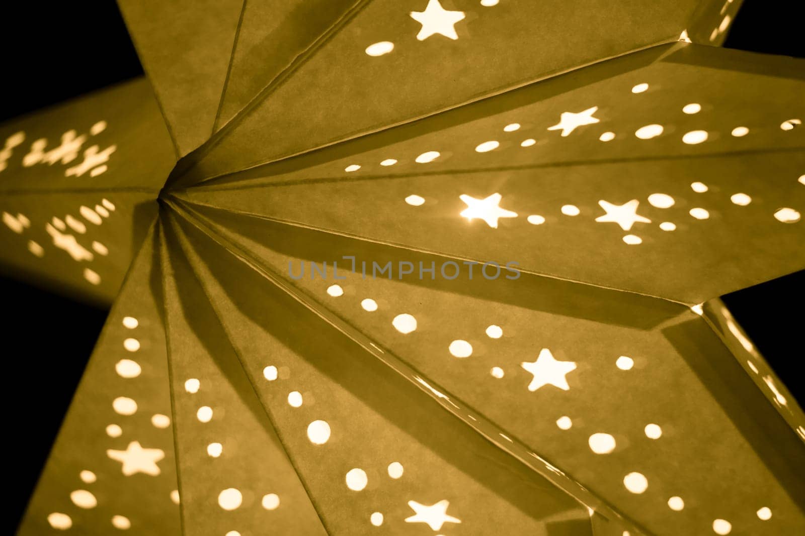 Beautiful shiny star mood lamp is merry advent decoration. Traditional symbol of the best miracle time of the year. Part of series.