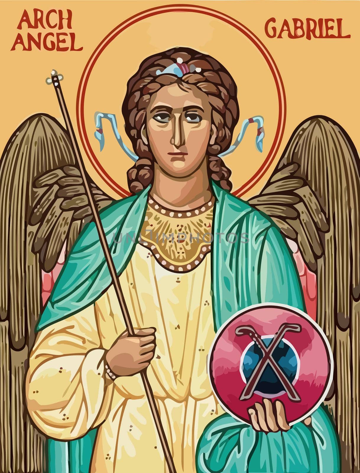 archangel gabriel warrior holy illustration