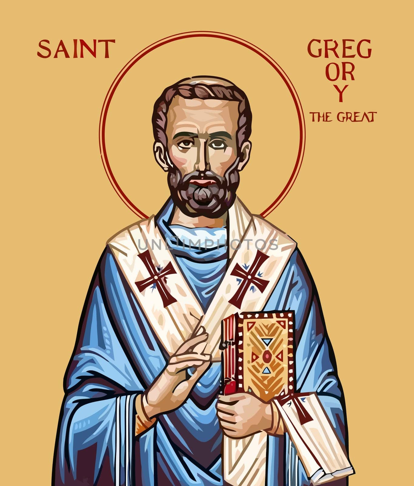 saint gregory pope faith religion illustration