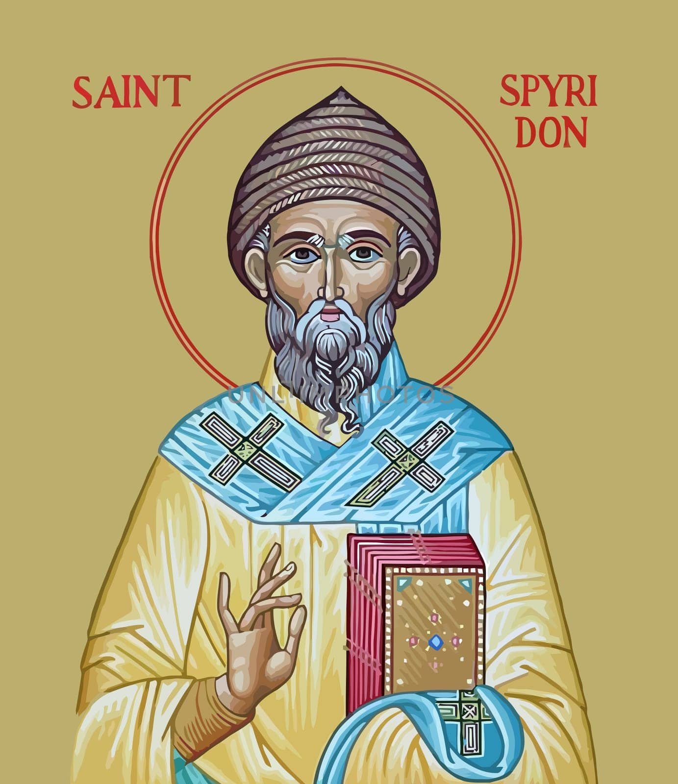 saint spyridon faith religion illustration