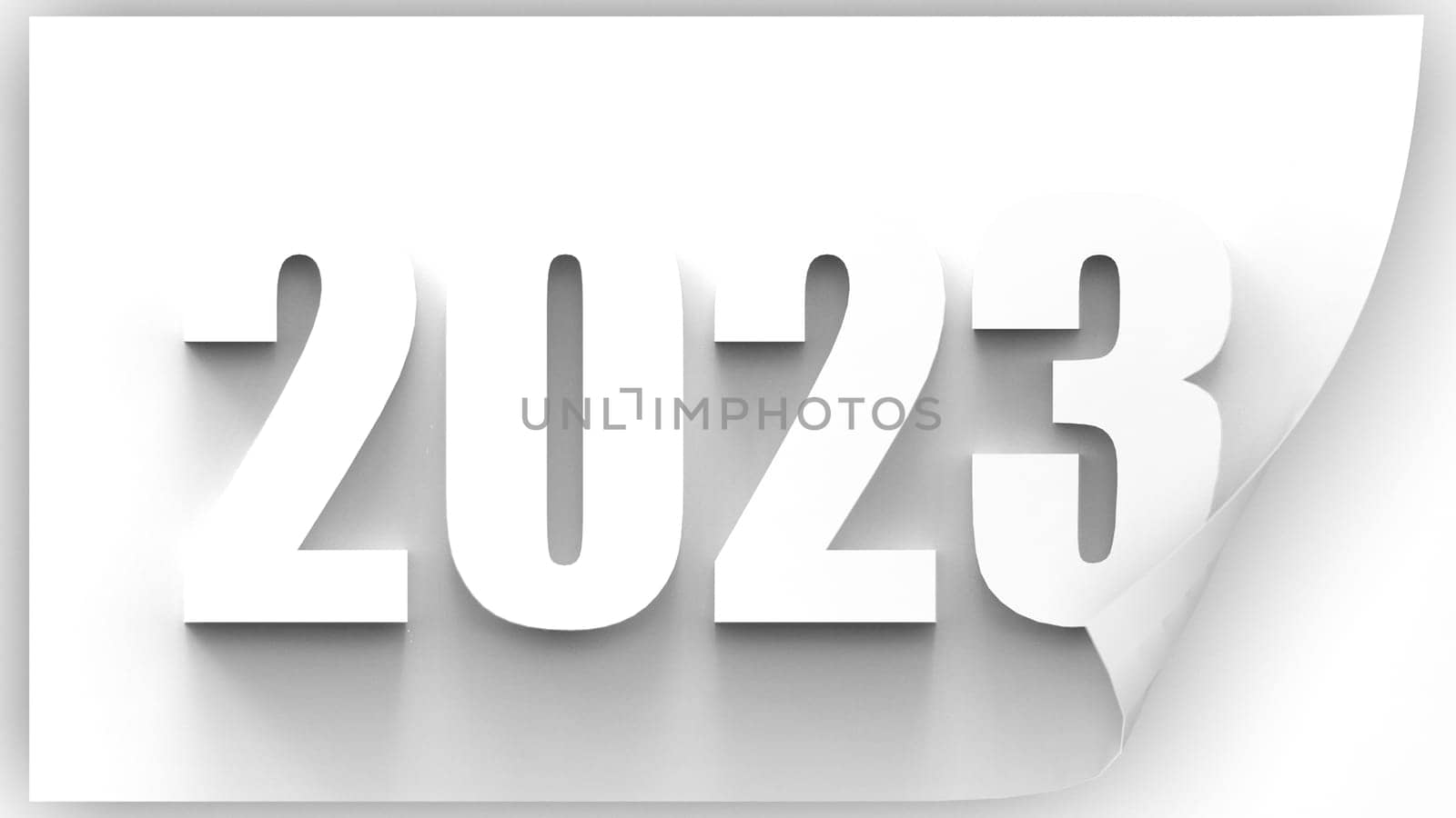 The 3d rendering of 2023 colorful decoration holiday with nice background