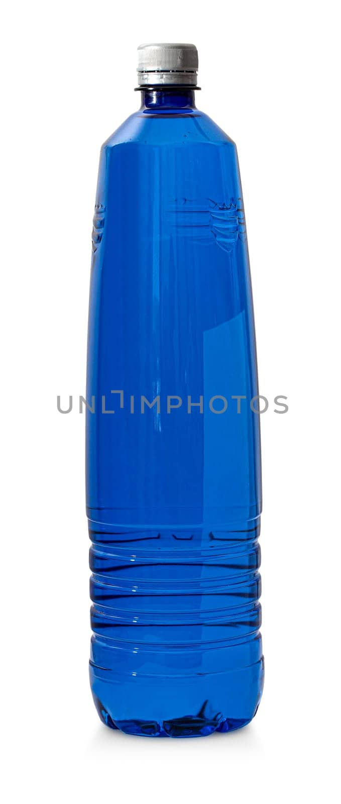 The blue bottle water isolated on white background