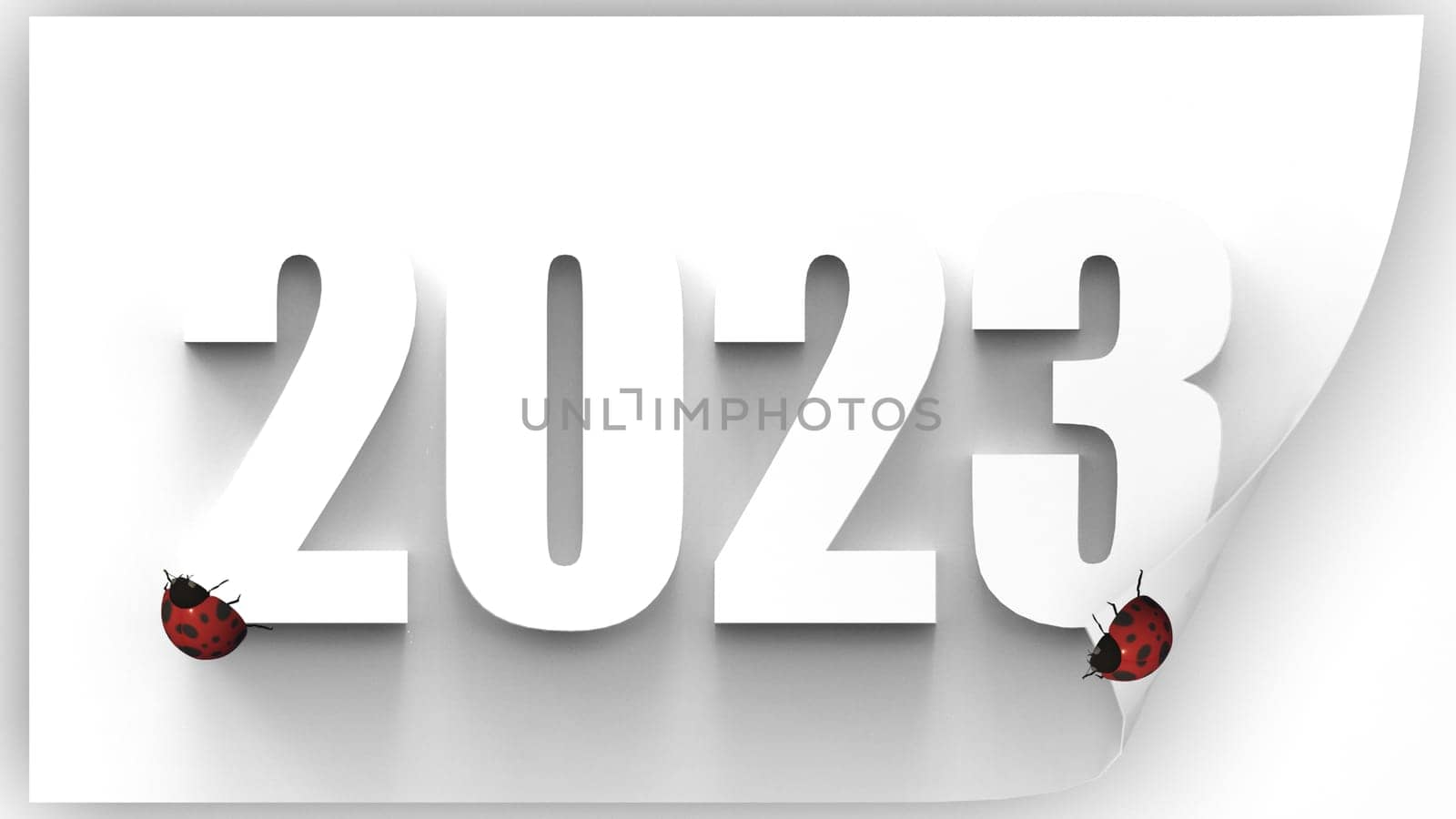 The 3d rendering of 2023 colorful decoration holiday with nice background