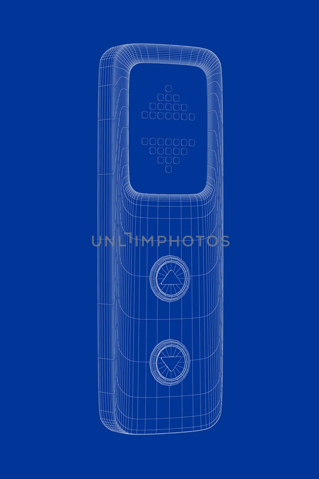 3D wire-frame model of elevator buttons panel