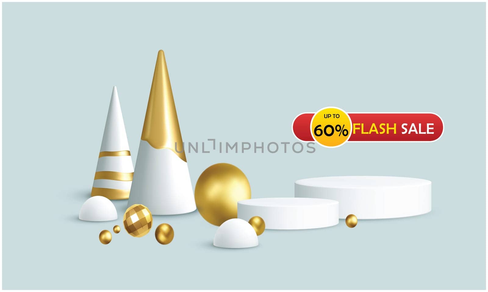 flash sale creative design on abstract background with various item