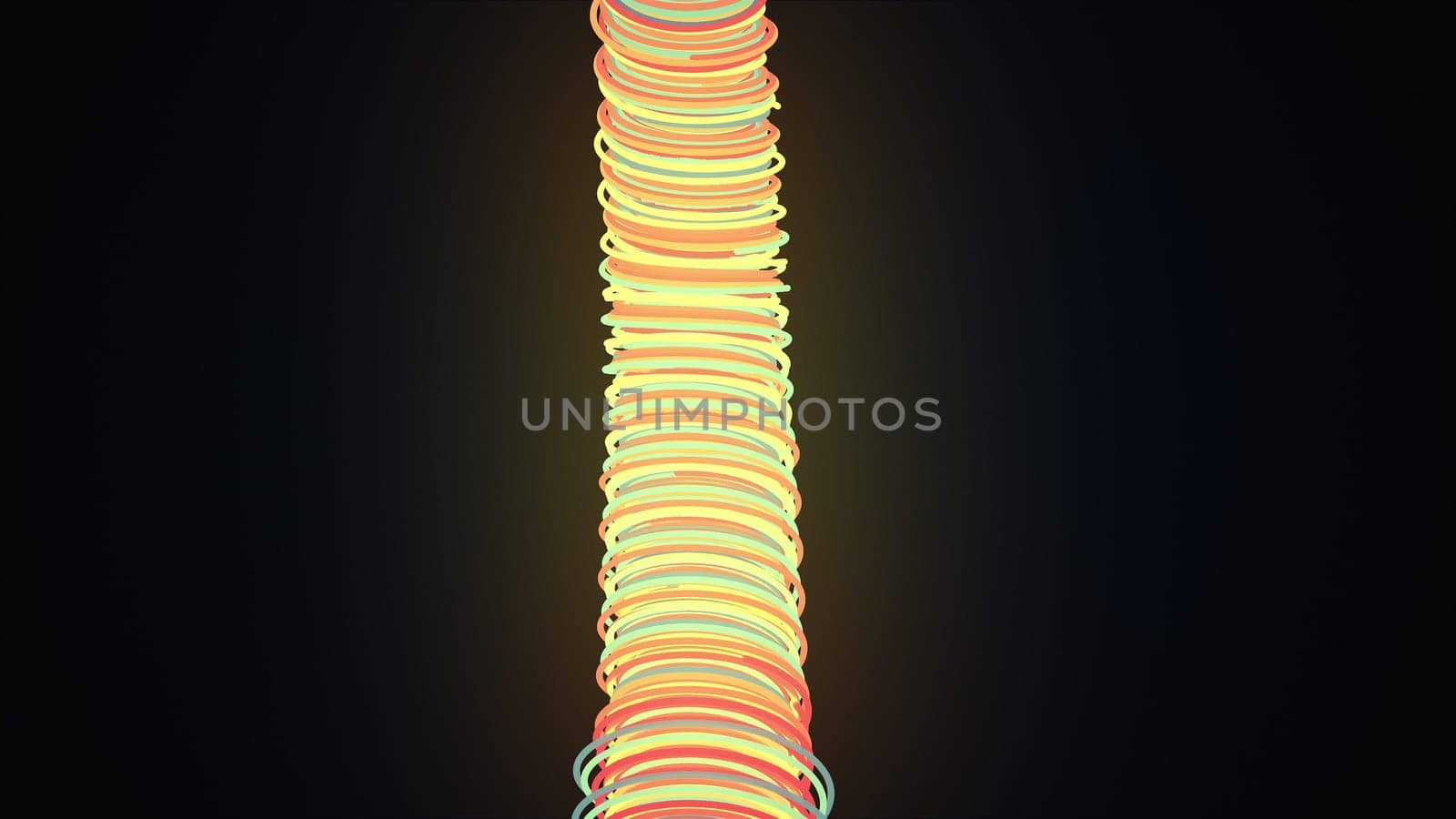 Twisting weave 3d rendering of lines in minimalist design. Abstract digital textures tangled and compressed into rope with decaying ends. Spiral bright roll with dynamic unwinding.