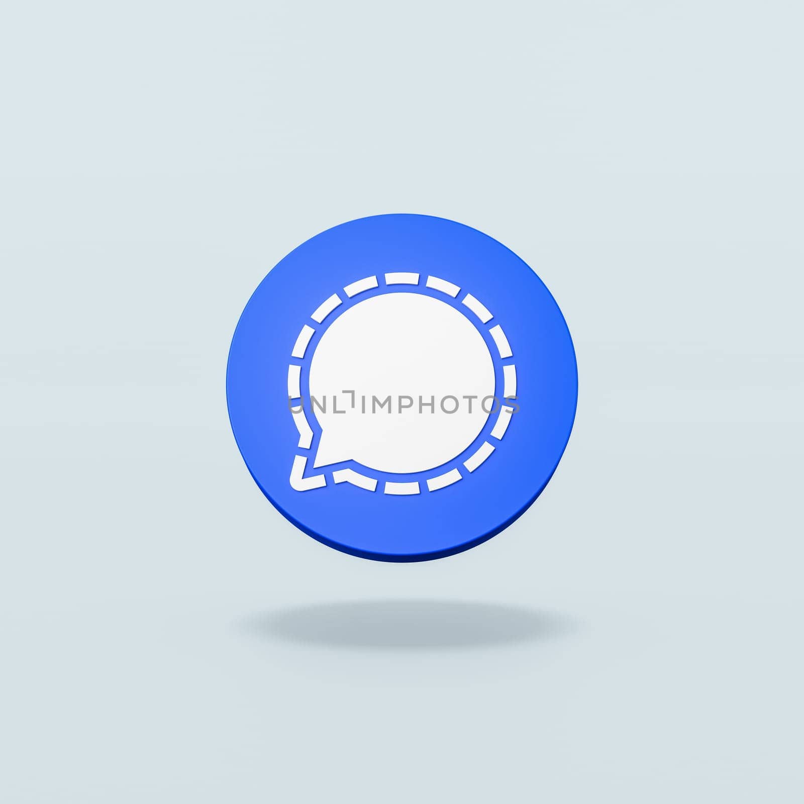 Signal Logo 3D Shape Isolated on Flat Blue Background with Shadow 3D Illustration