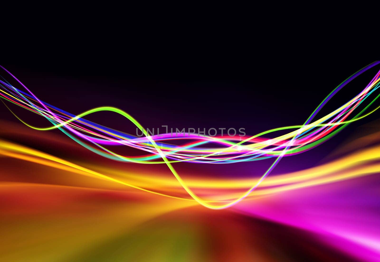 colourful light motion banner on dark background