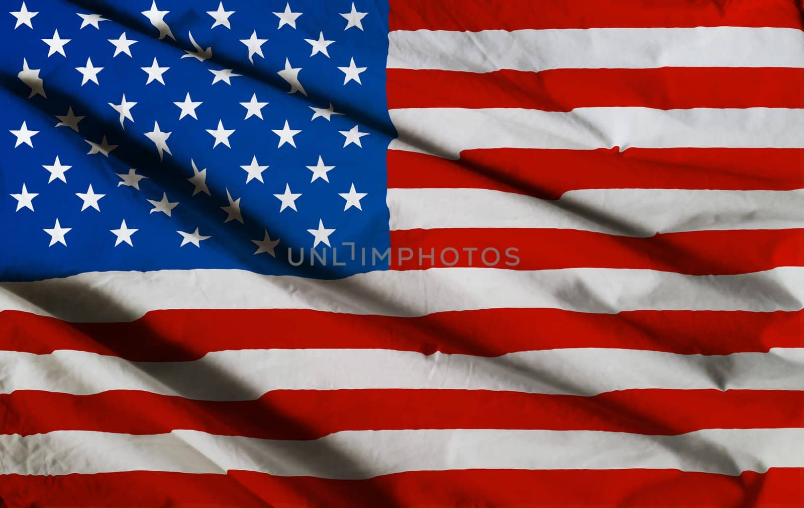 view of American Flag waving in the wind.