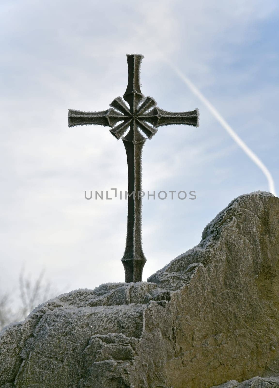 beautiful cross on a rock