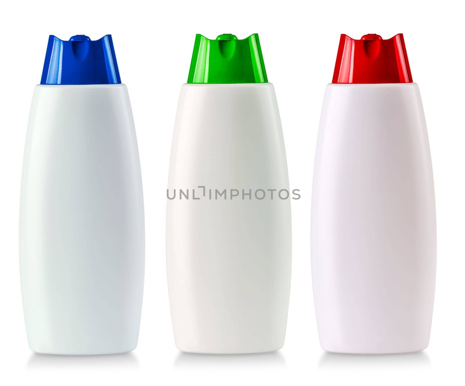 The shampoo white blank plastic bottle isolated on white background
