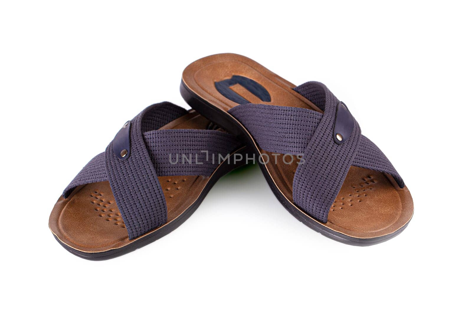 The man sandals leather isolated on white background