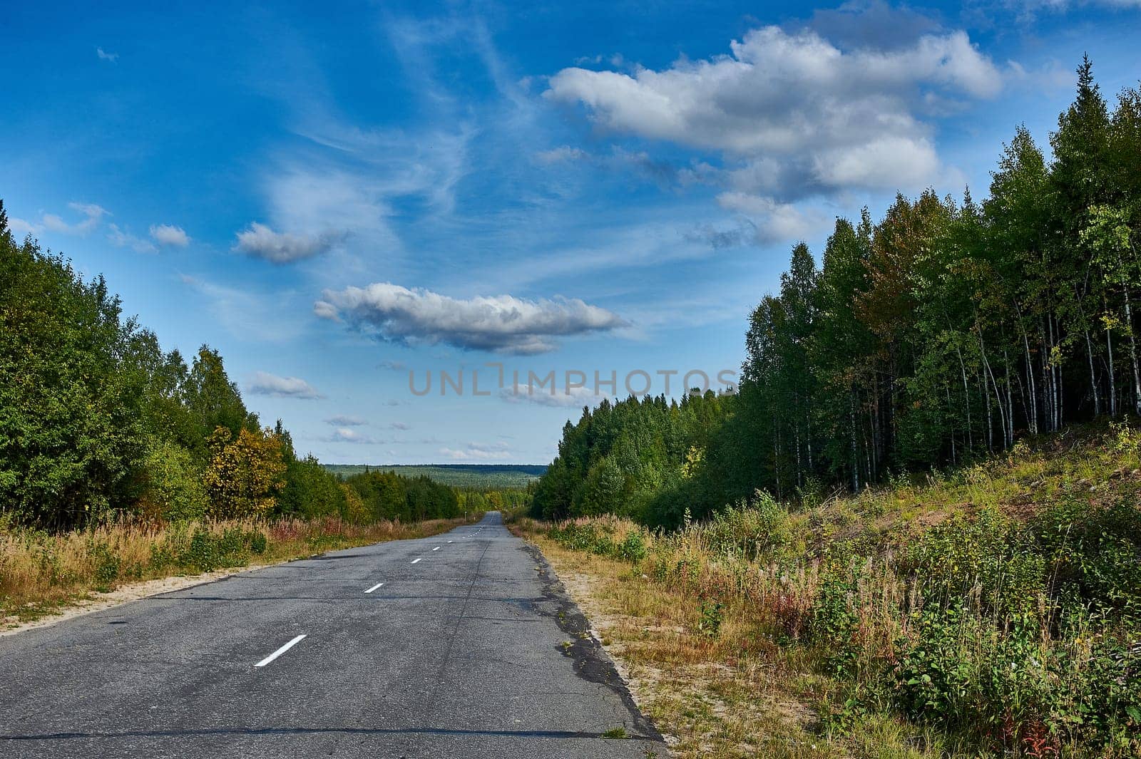 Asphalt road in rural areas. High quality photo