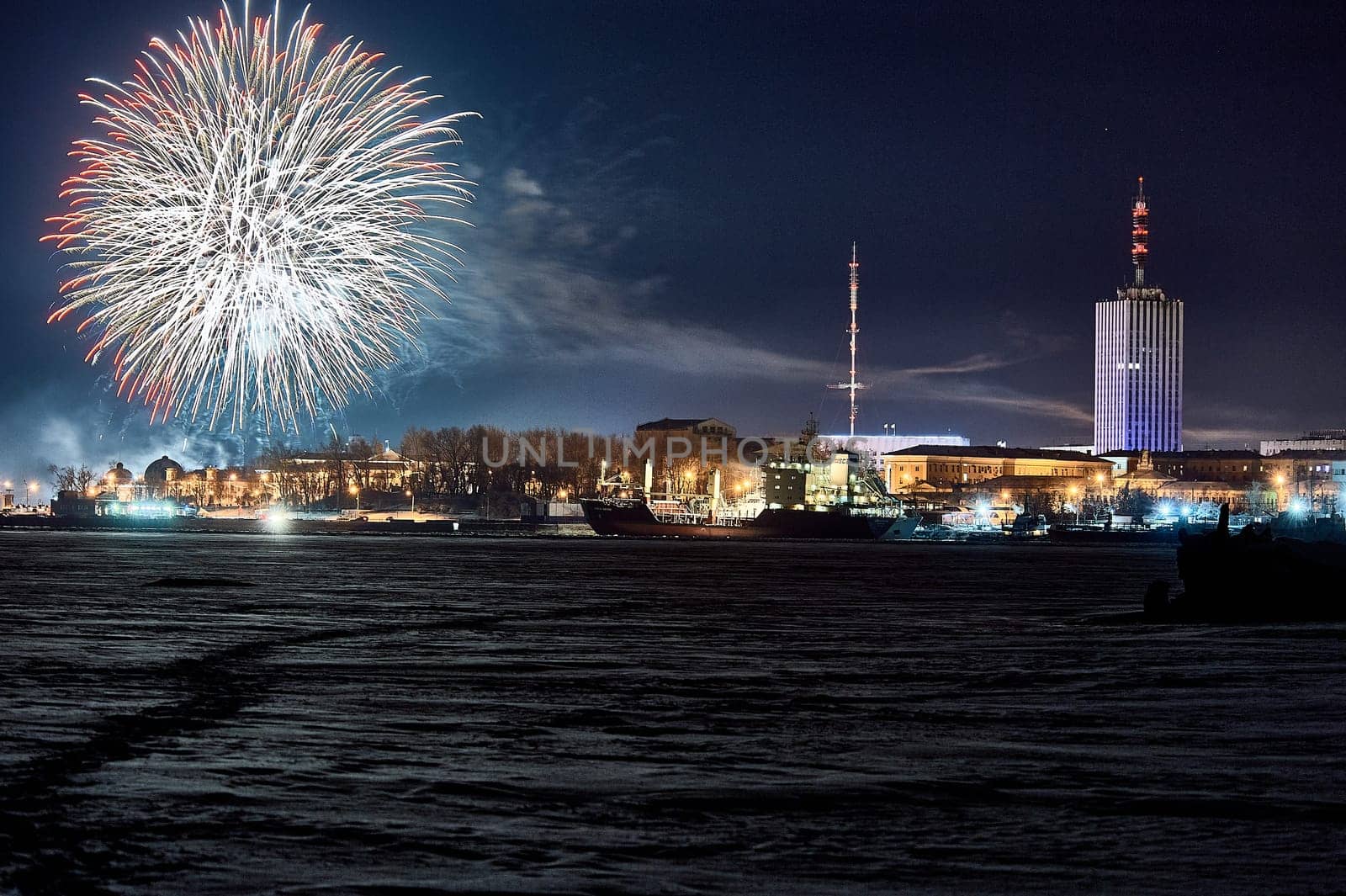 Fireworks in honor of the new year. High quality photo