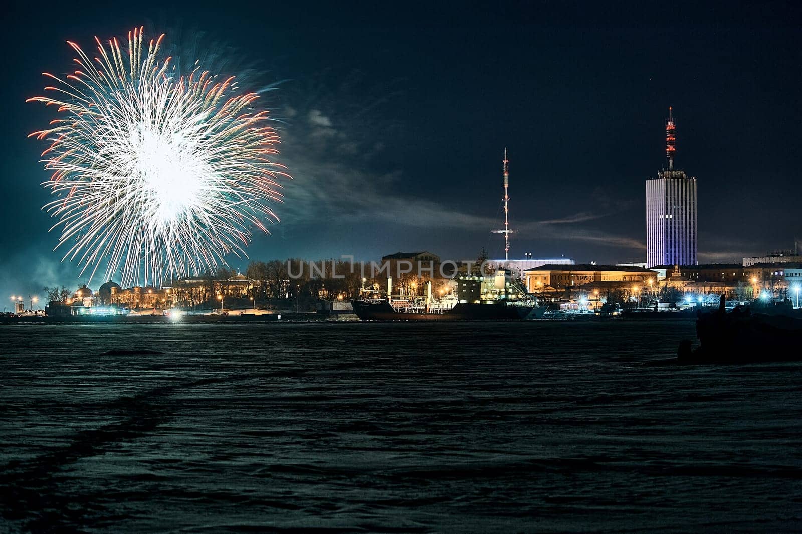 Fireworks in honor of the new year. High quality photo