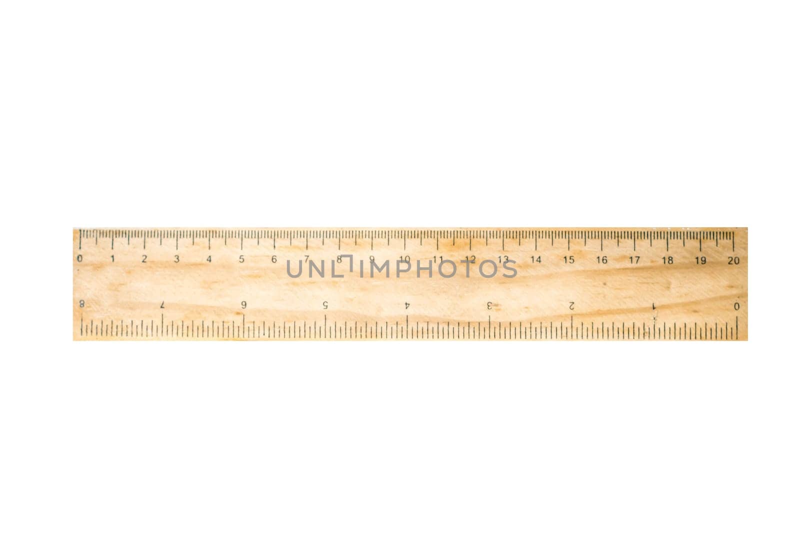 wooden rulers in centimeter and inch on old wood rustic background nature eco environment concept idea isolate white background with clipping path