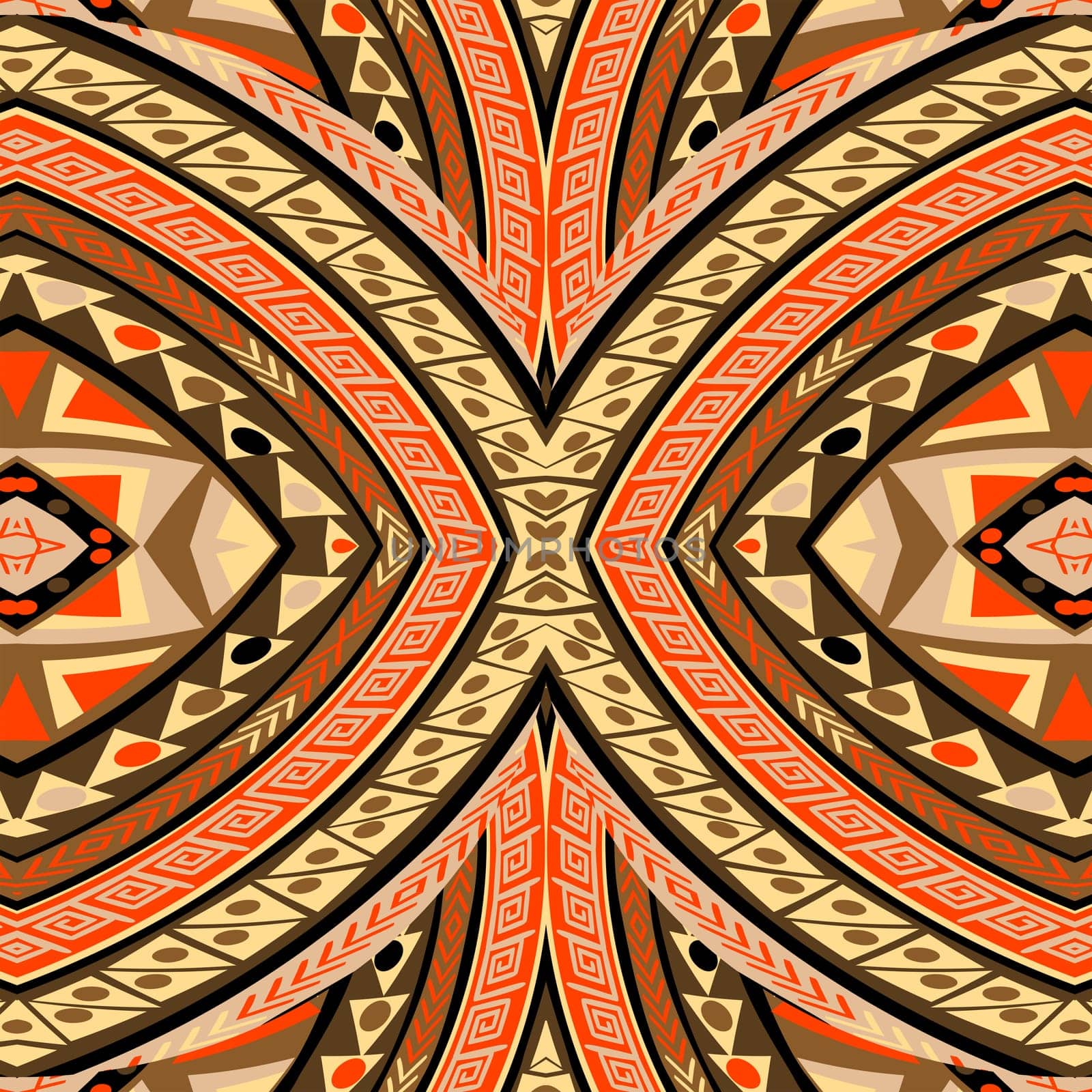 Ethnic style decoration with textile design motif