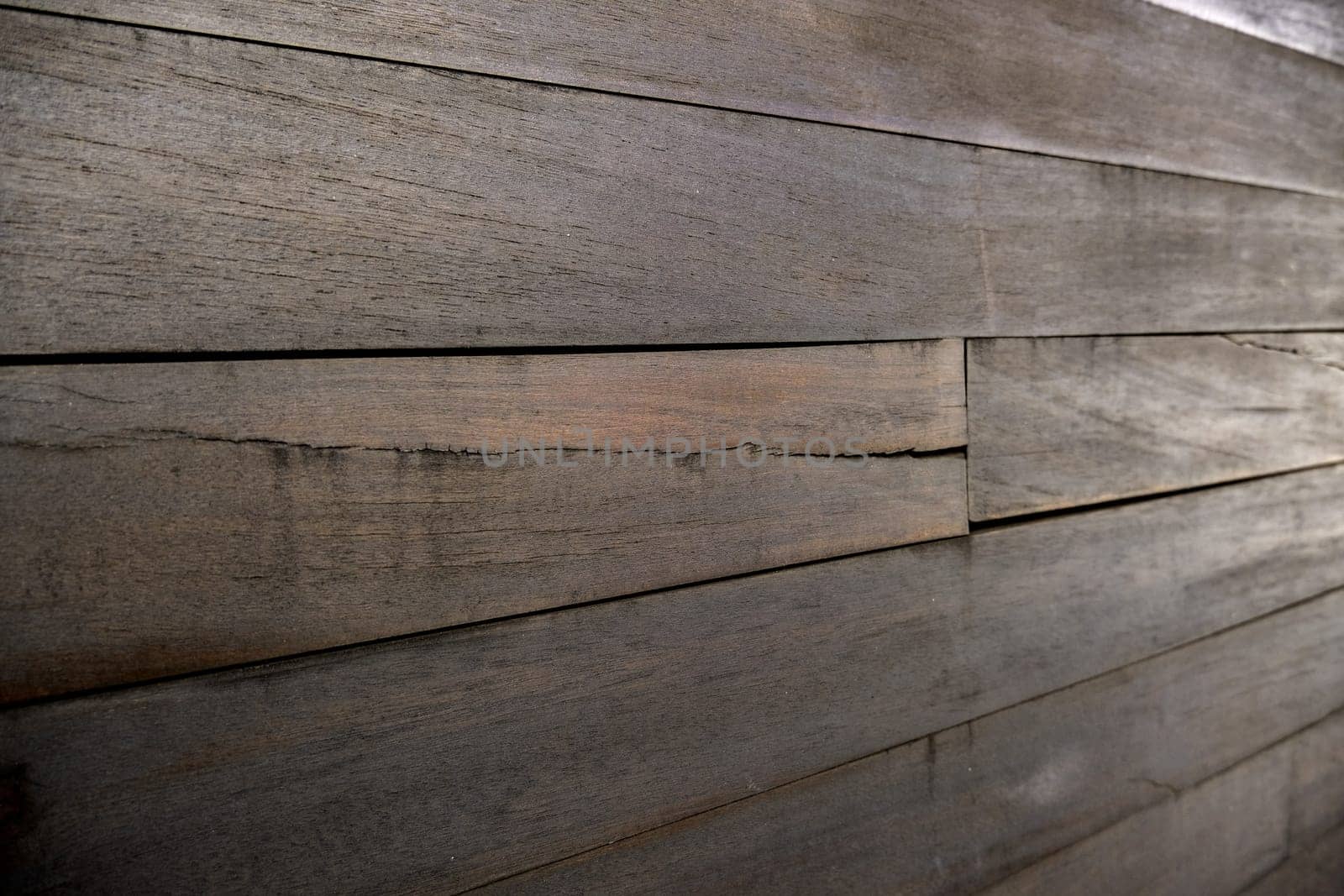 Detail of wall lined with wooden boards, decoration