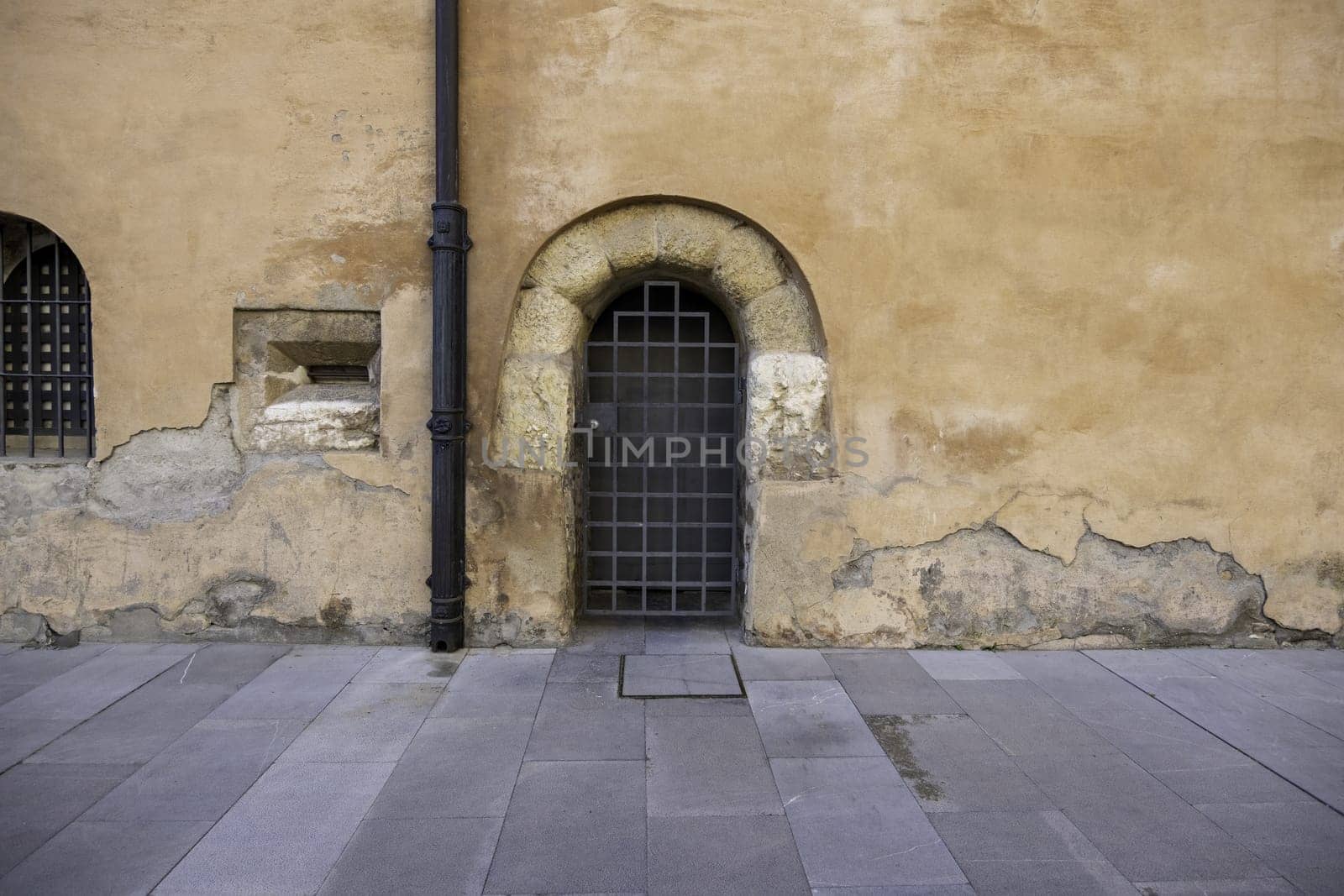 Detail of old medieval building, architecture and history
