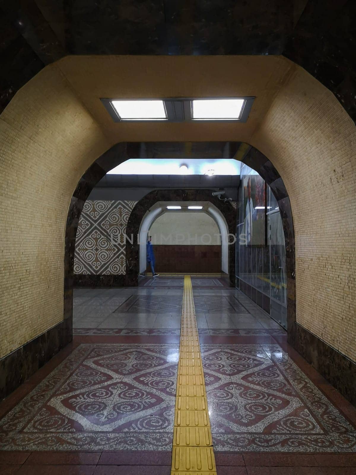 ALMATY, KAZAKHSTAN - NOVEMBER 8, 2019: Almaty Station of Almaty Subway, Kazakhstan.