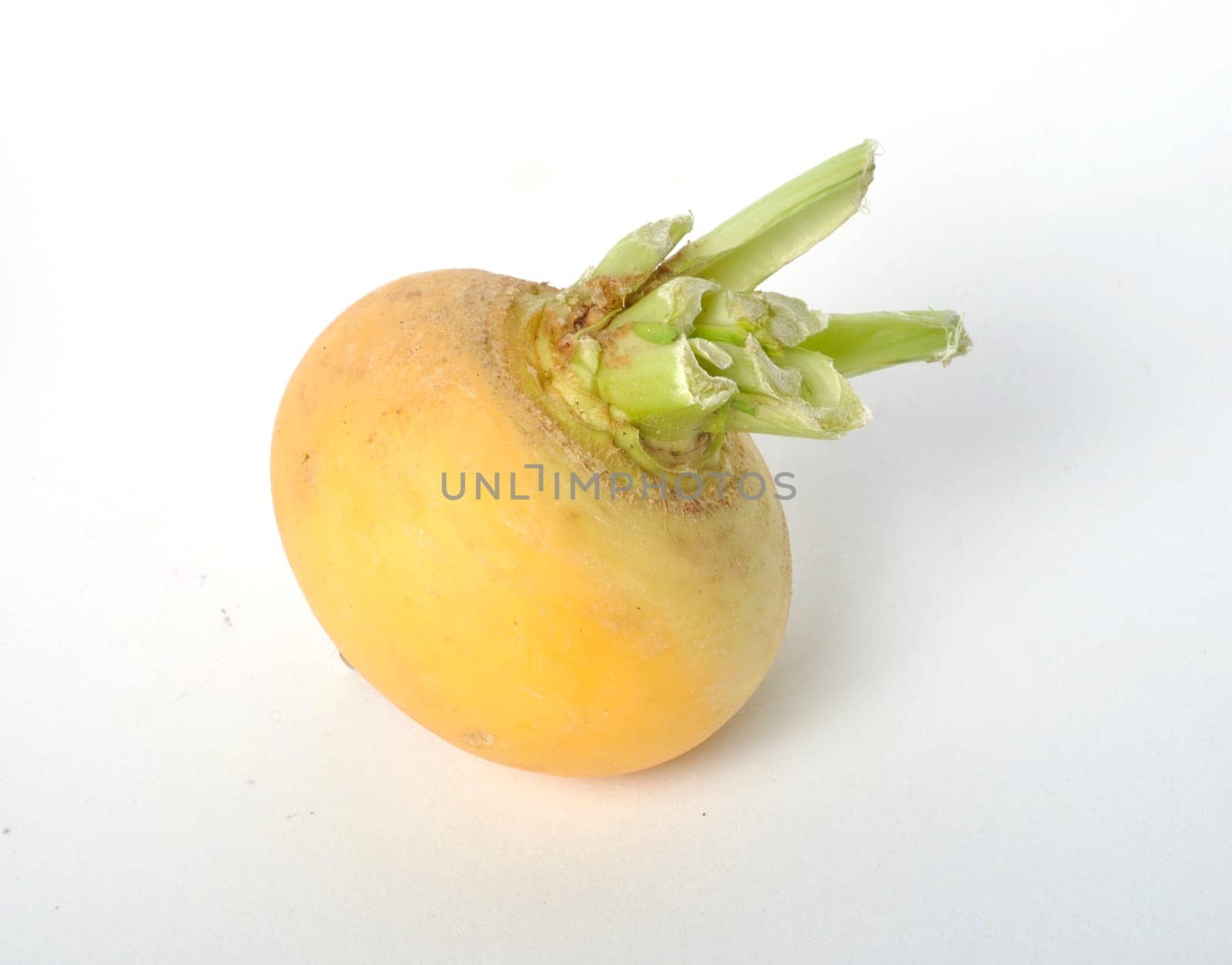 Young turnips on a white background