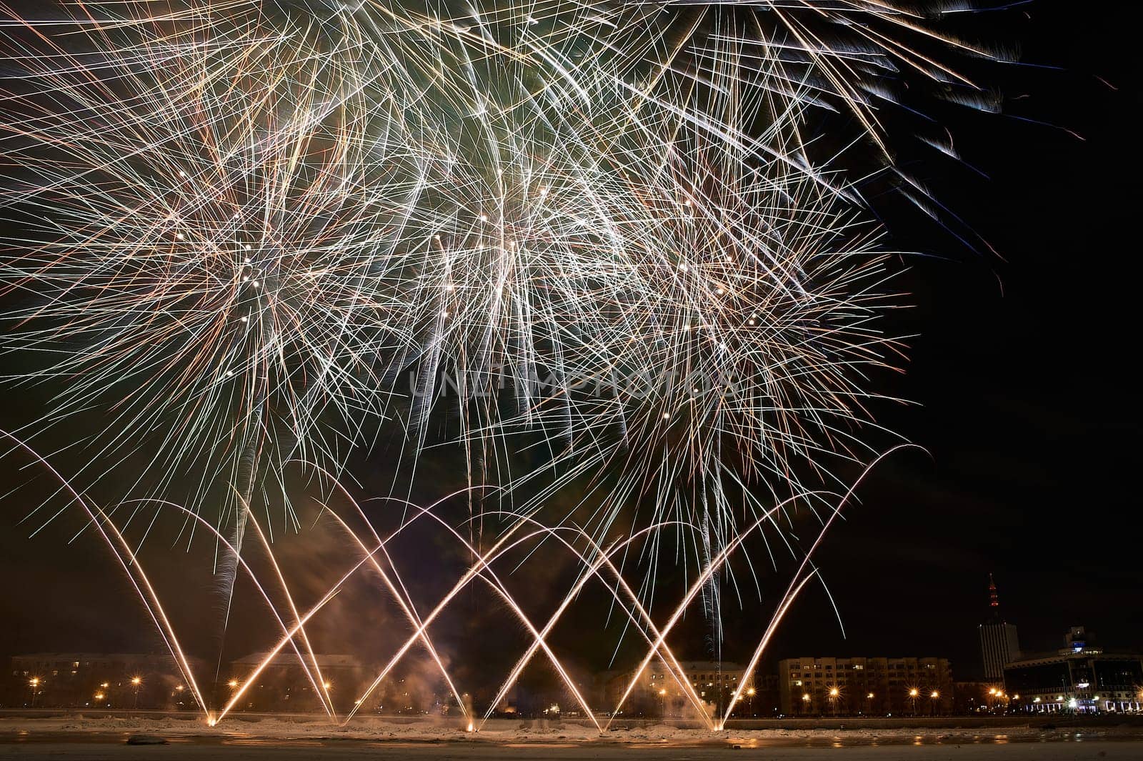 Salute in honor of the new year. High quality photo