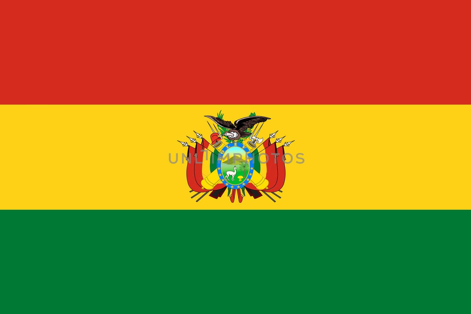 A Bolivia flag background illustration red yellow green coat of arms