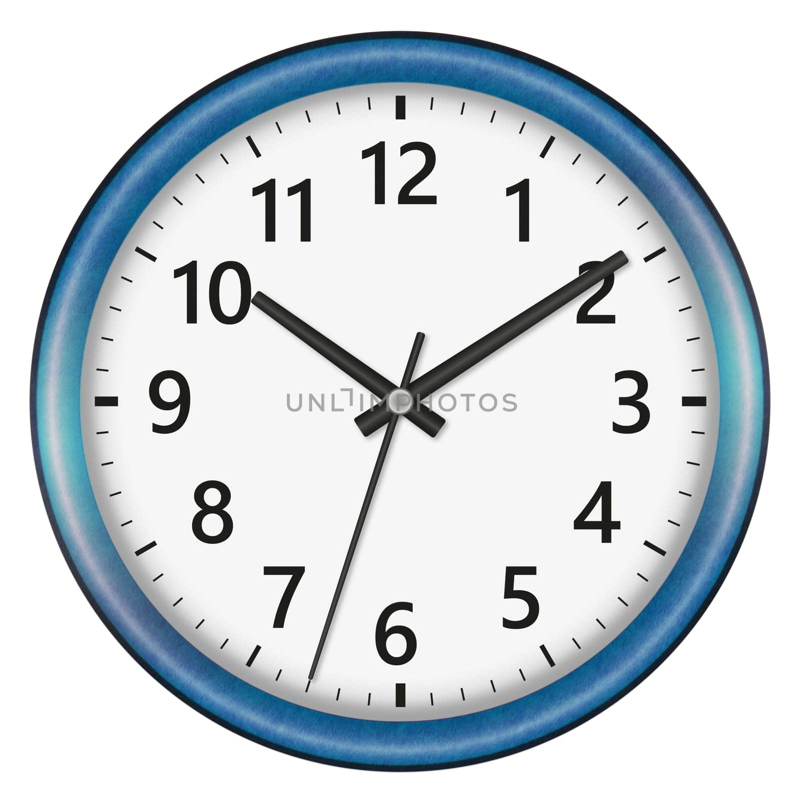 Wall clock isolated on white background. Ten past ten.