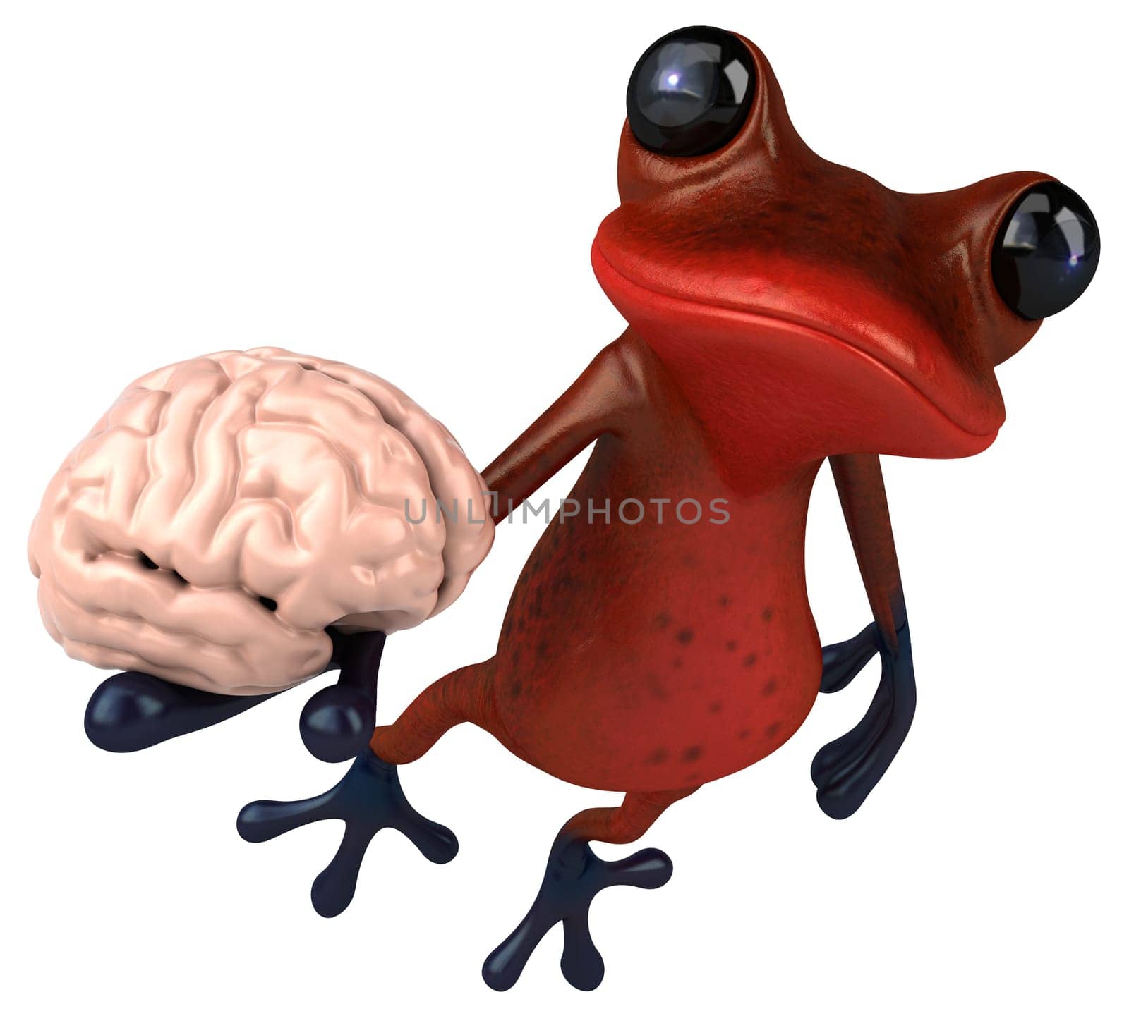 Fun red frog - 3D Illustration