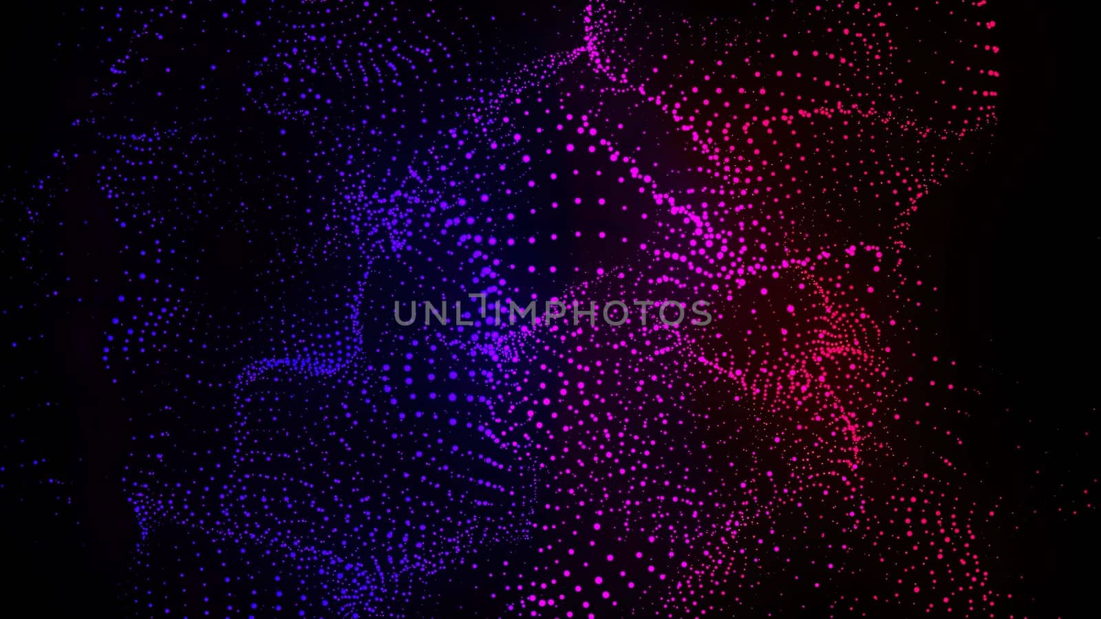 Computer generated spiral organic form from flow particles. 3d rendering of gaseous excellent background