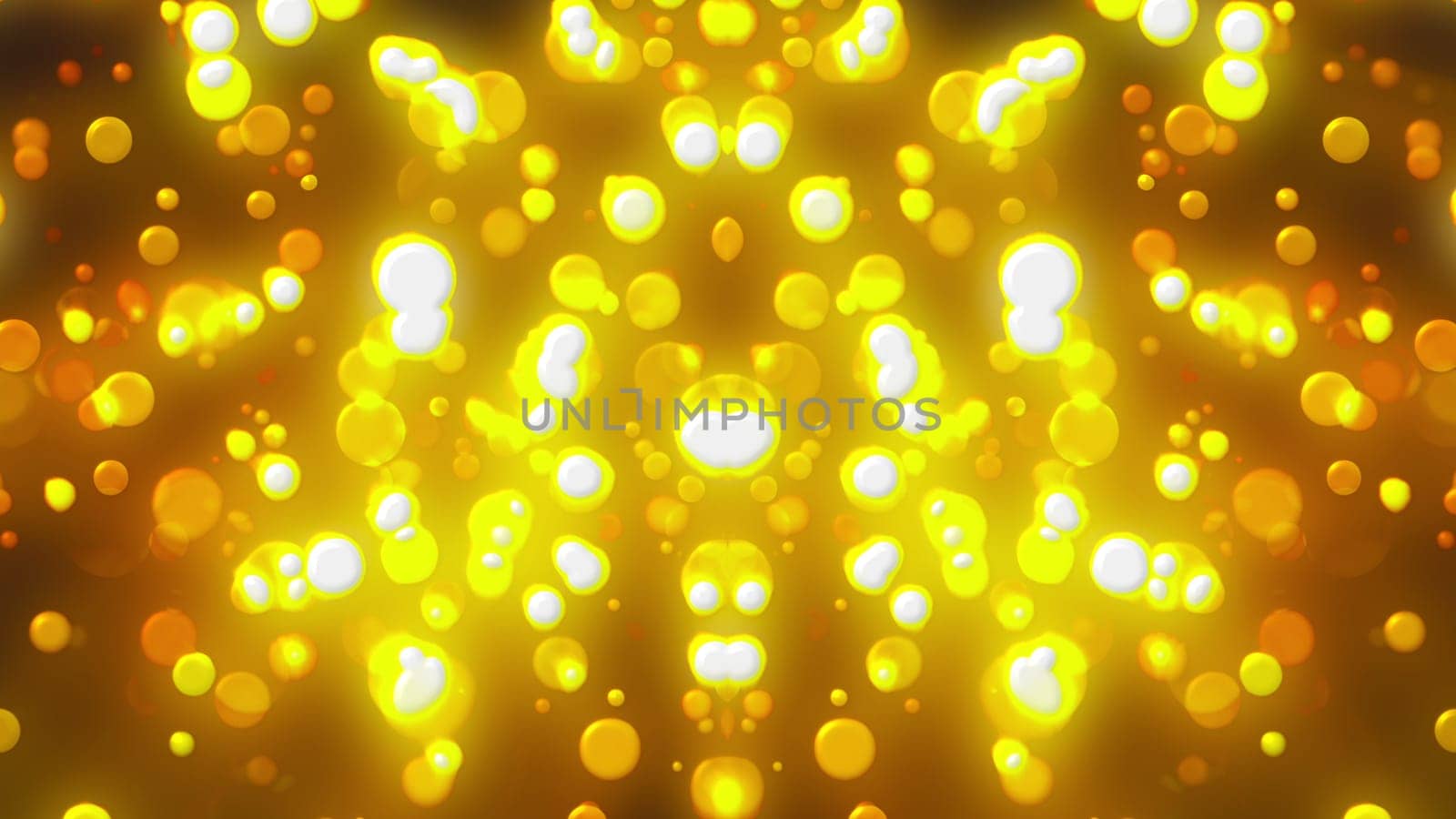 Christmas background with glittering gold circles bokeh, computer generated. 3d rendering