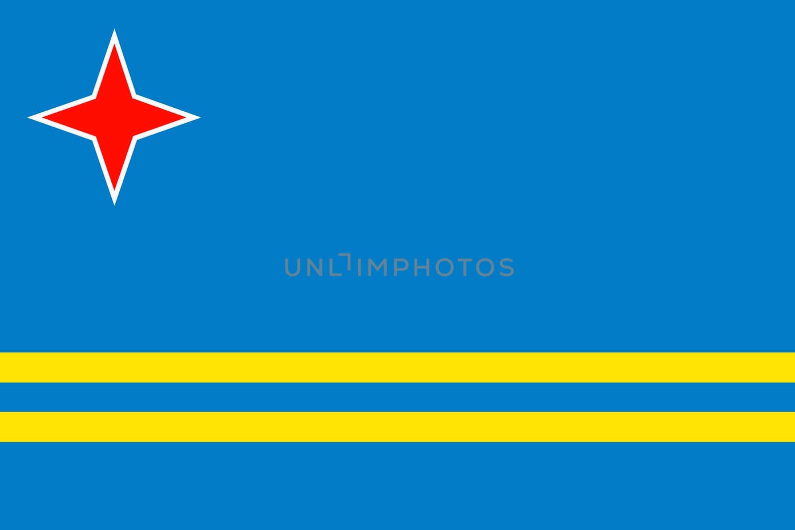A Aruba Flag background illustration larkspur blue white stripes yellow four point star